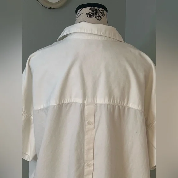 Madewell Courier Button-Back Shirt | White | Size M | Preowned - Picture 7 of 15